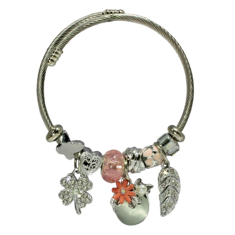 GENERICO - Pulsera Charms Mujer Acero Quirúrgico Plateado - Color