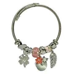 GENERICO - Pulsera Charms Mujer Acero Quirúrgico Plateado - Color