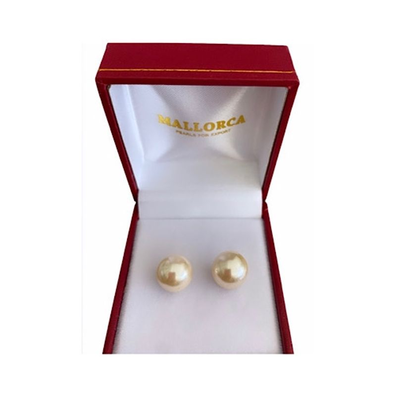MALLORCA - AROS PERLA 10 MM. DE DIÁMETRO CON TORNILLOS DE PLATA