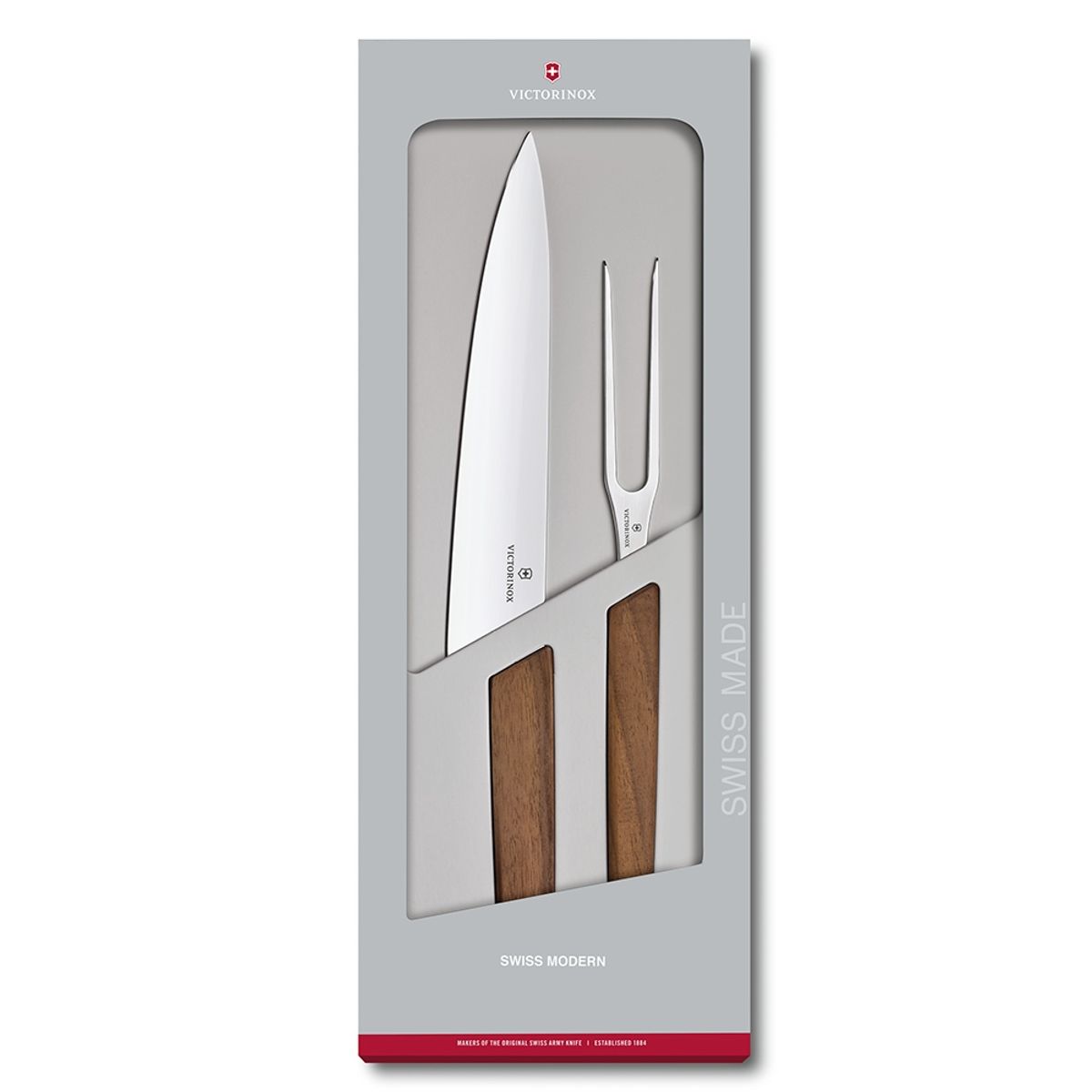 VICTORINOX - Juego para trinchar Swiss Modern, 2 piezas madera de Nogal