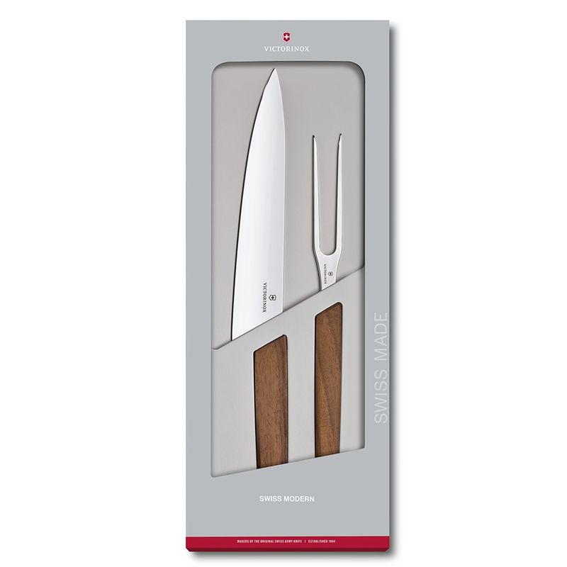 VICTORINOX - Juego para trinchar Swiss Modern, 2 piezas madera de Nogal