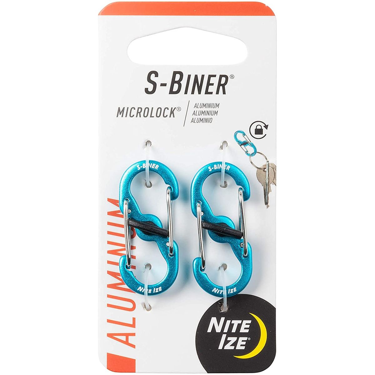 NITE IZE - Mosquetón Dual Microlock azul Nite ize