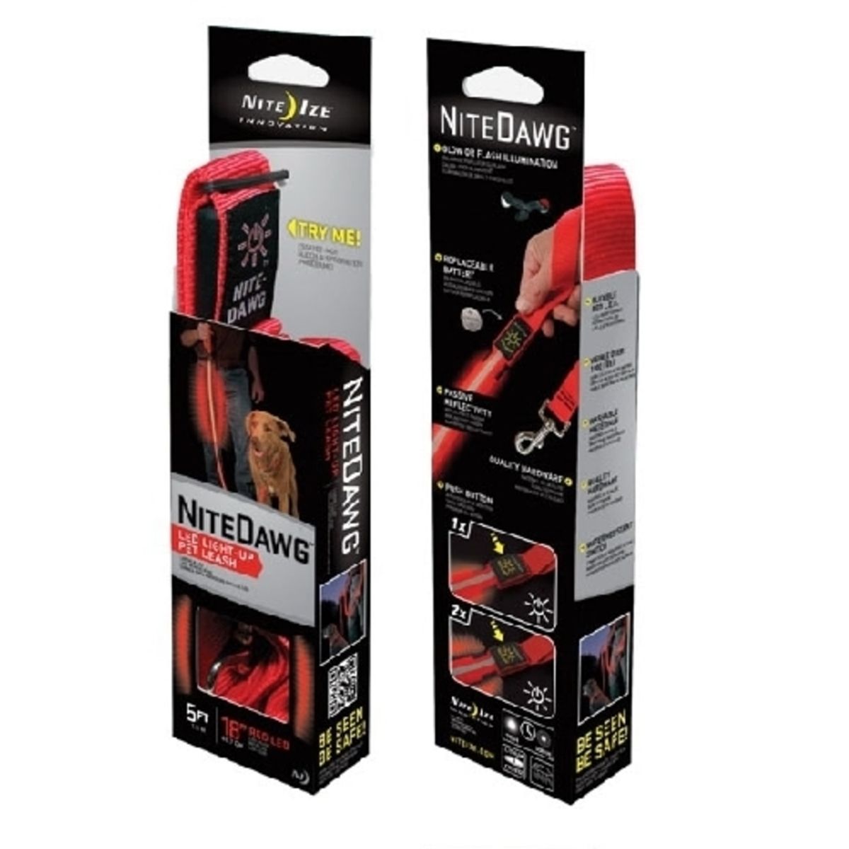 NITE IZE - Correa para perros LED rojo Nite ize