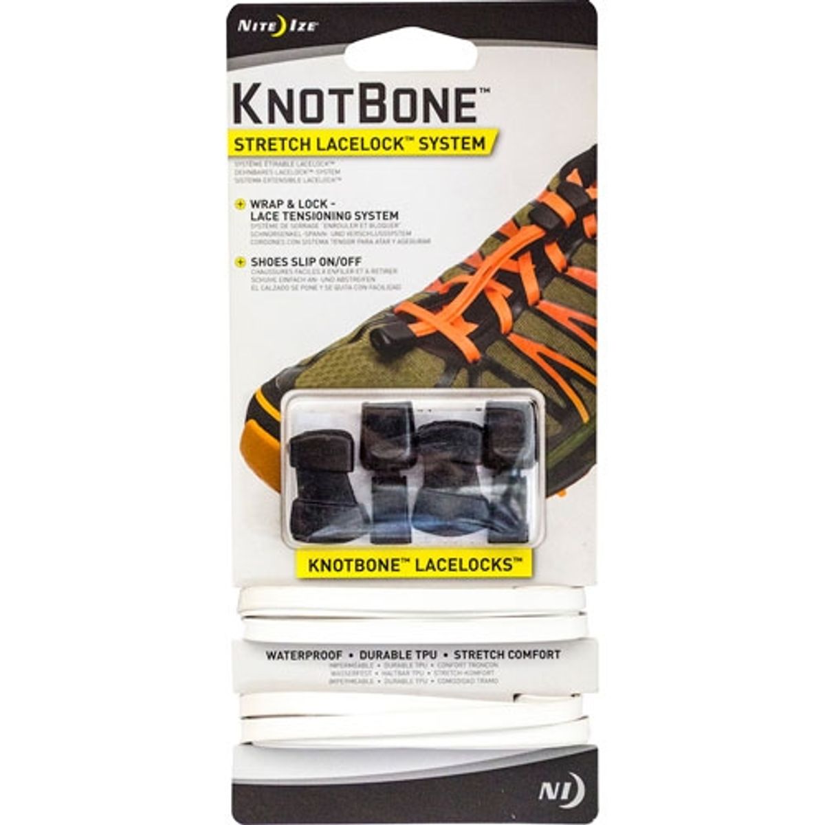 NITE IZE - Cordones elásticos blancos para Zapatillas Nite Ize