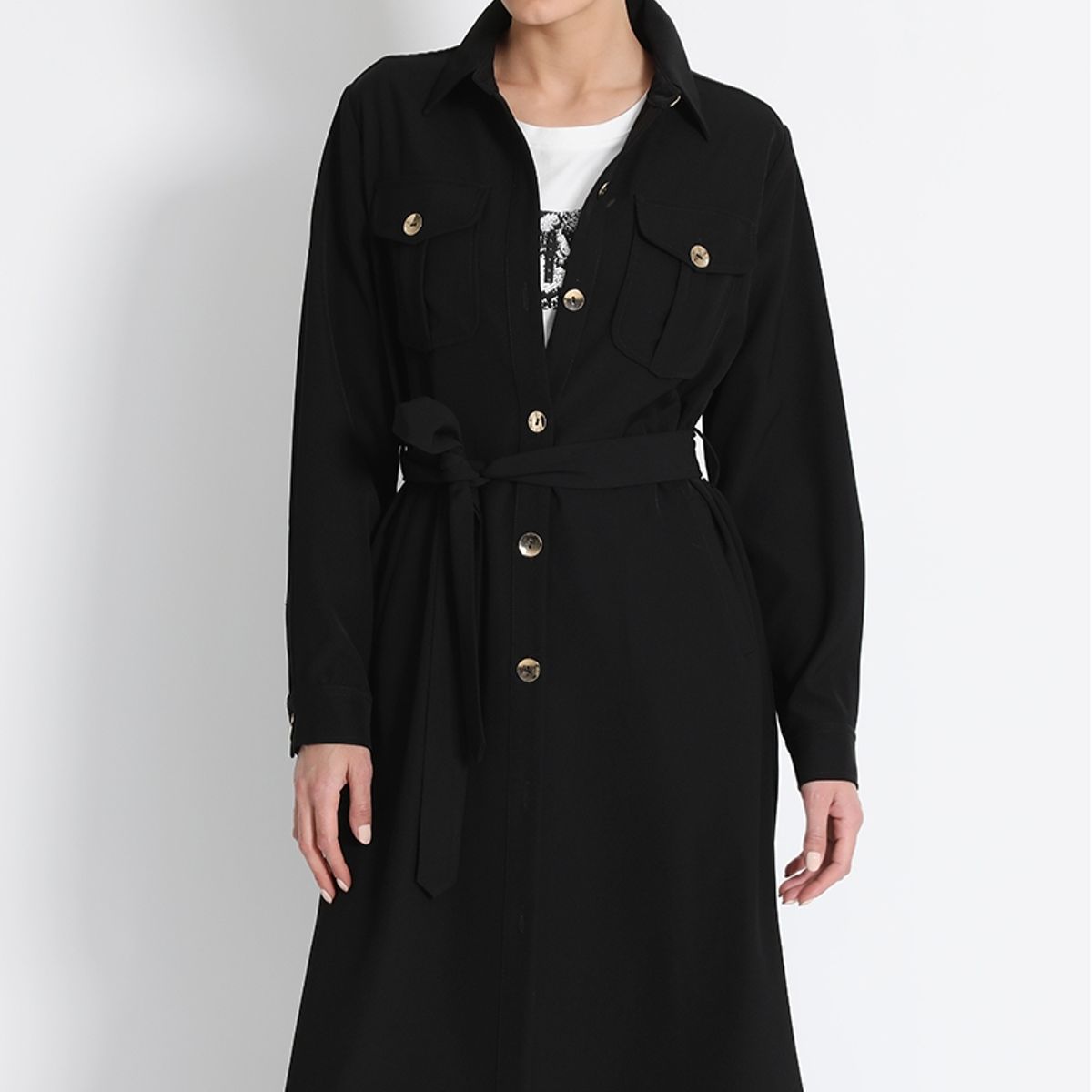 LIOLA - Tapado Recto Negro Liola