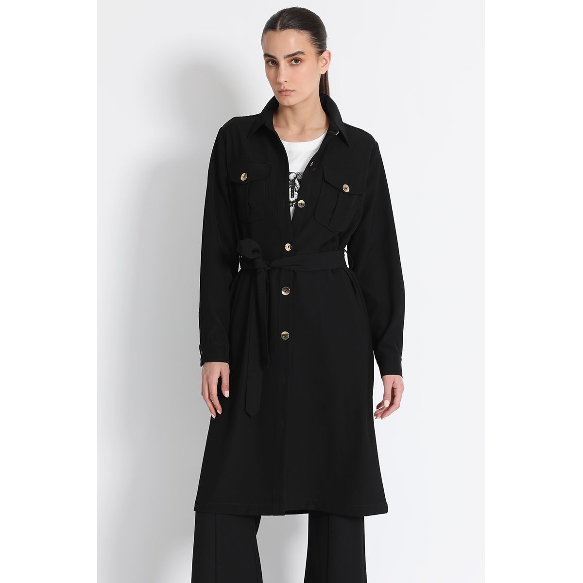 LIOLA - Tapado Recto Negro Liola