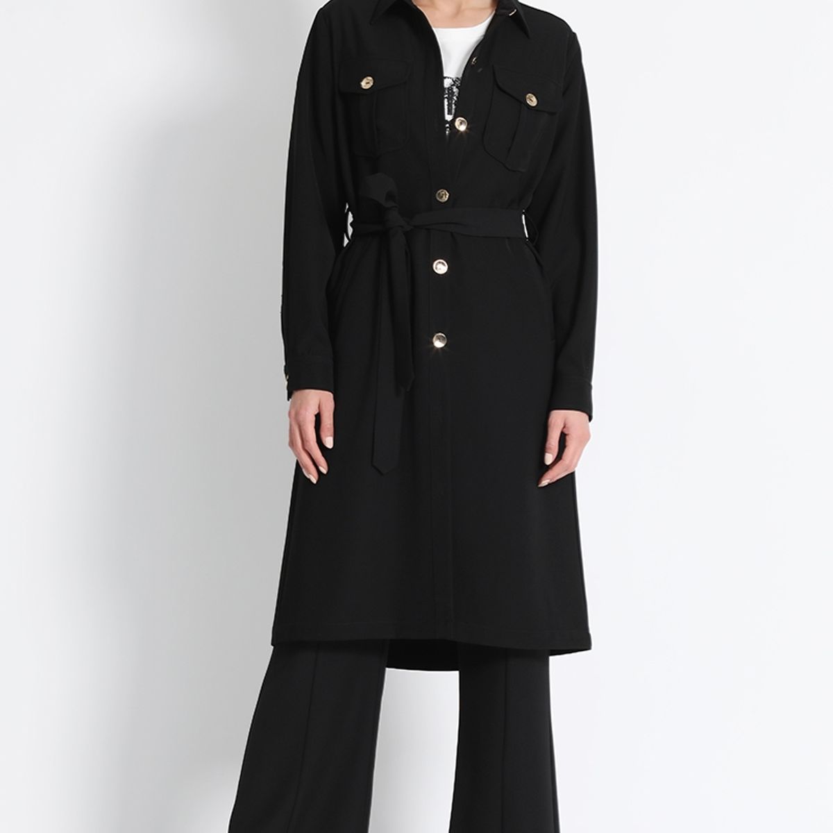 LIOLA - Tapado Recto Negro Liola