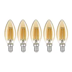 HB LEDS - Pack 5 Ampolleta Filamento LED Vela E-14 4W