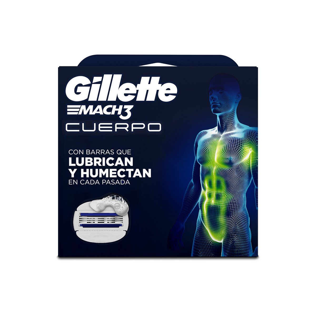 GILLETTE - Repuestos Máquina De Afeitar Cuerpo Gillette Mach 3 X 2ud