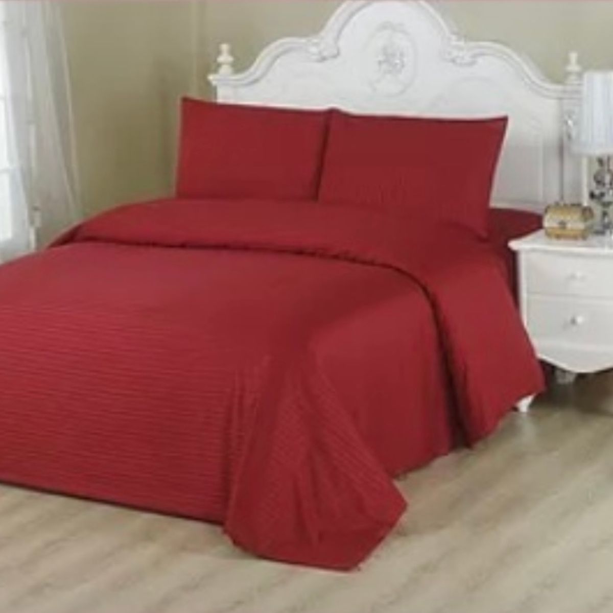 GENERICO - Juego de sabanas King burdeo