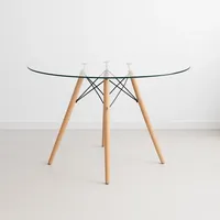 Mesa de Comedor Eames 100cm redonda vidrio
