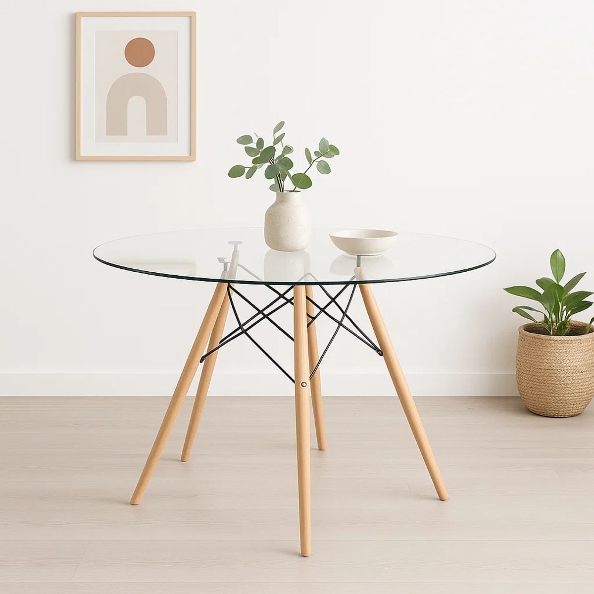 KLIK - Mesa de Comedor Eames 100cm redonda vidrio KLIK
