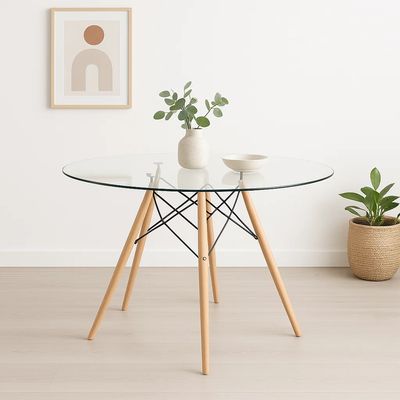 Imagen 2 del producto Mesa de Comedor Eames 100cm redonda vidrio