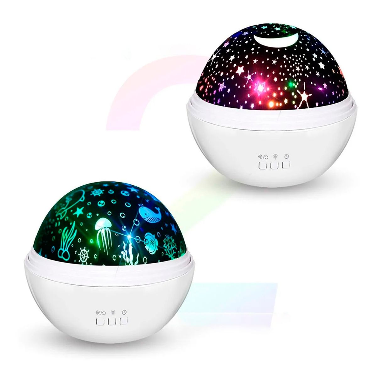 DBLUE - Luz Nocturna Lampara Rotatoria Con Proyeccion de Figuras