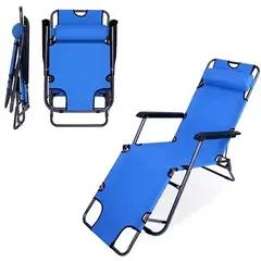 GENERICO - Silla plegable portátil para acampar silla de cubierta ajustable