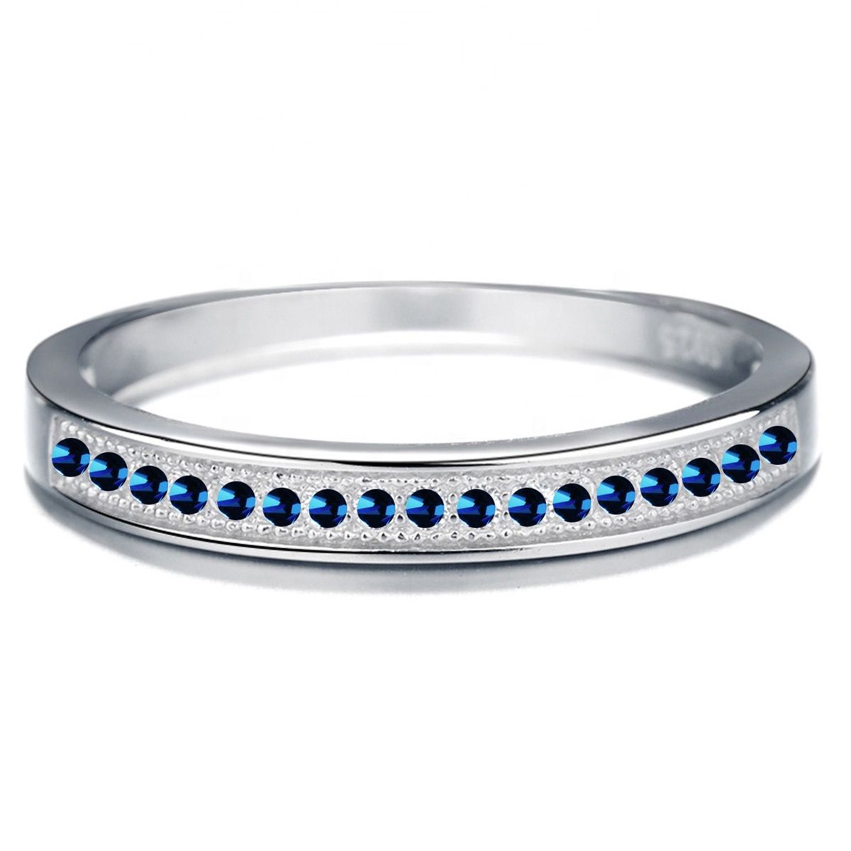 GENERICO - Anillo Plata 925 Compromiso Cintillo Circones Mujer Elegante Joya