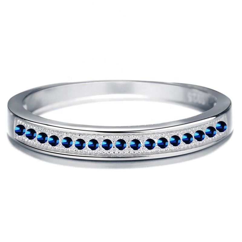 GENERICO - Anillo Plata 925 Compromiso Cintillo Circones Mujer Elegante Joya
