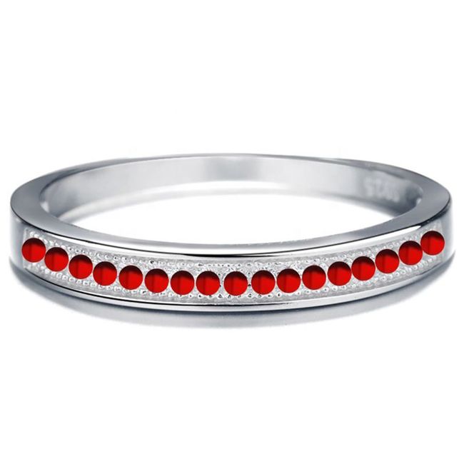 GENERICO - Anillo Plata 925 Compromiso Cintillo Circones Mujer Elegante Joya