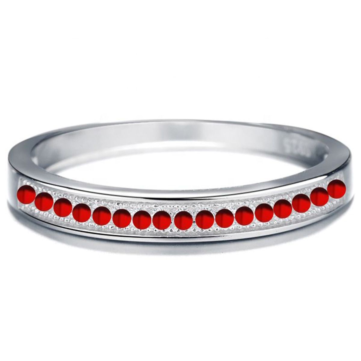 GENERICO - Anillo Plata 925 Compromiso Cintillo Circones Mujer Elegante Joya