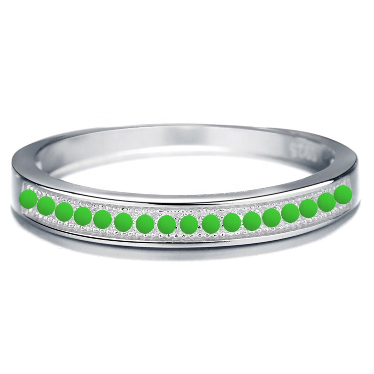 GENERICO - Anillo Plata 925 Compromiso Cintillo Circones Mujer Elegante Joya