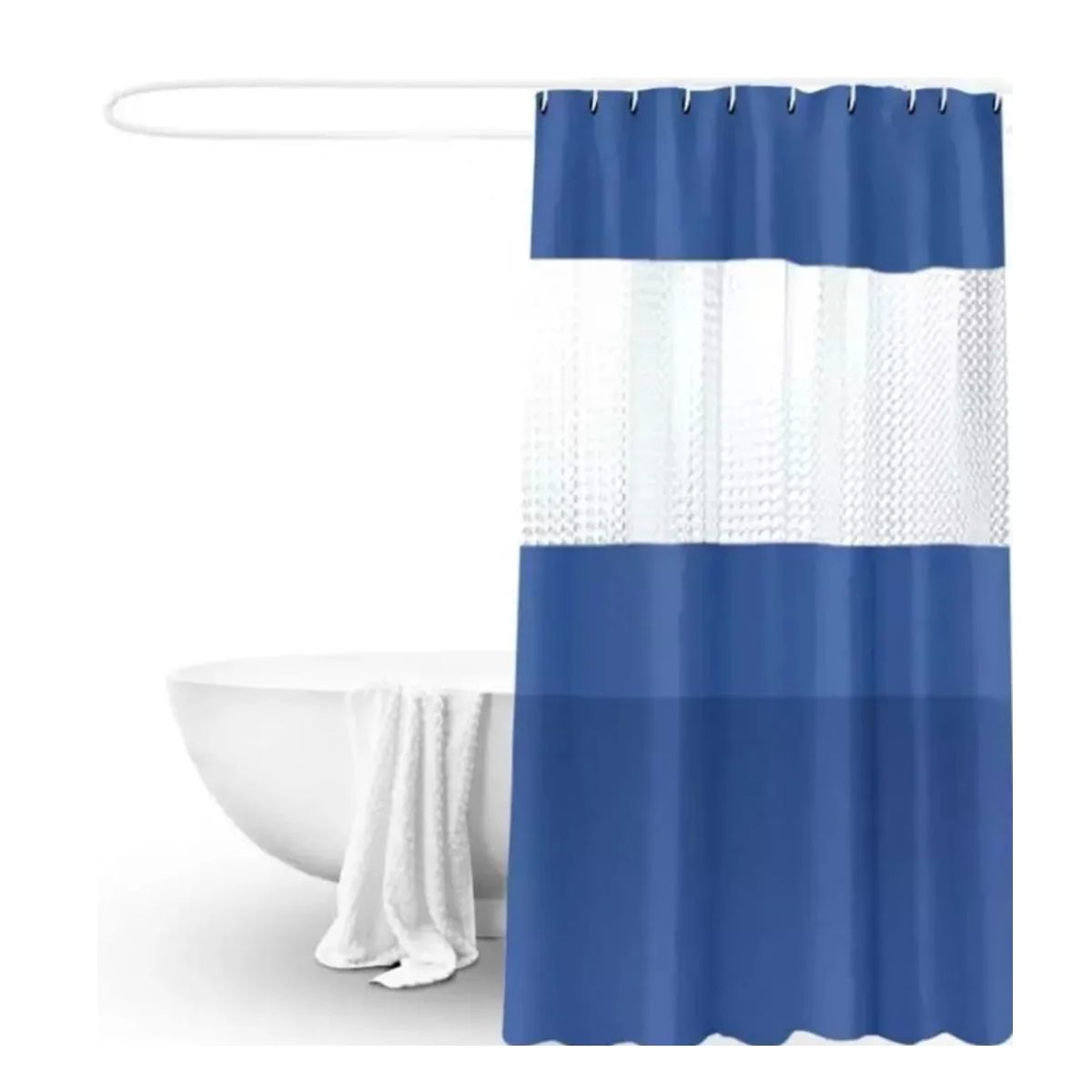 CARIBEE - Cortina Ducha Baño 180x200 Decoración Azul