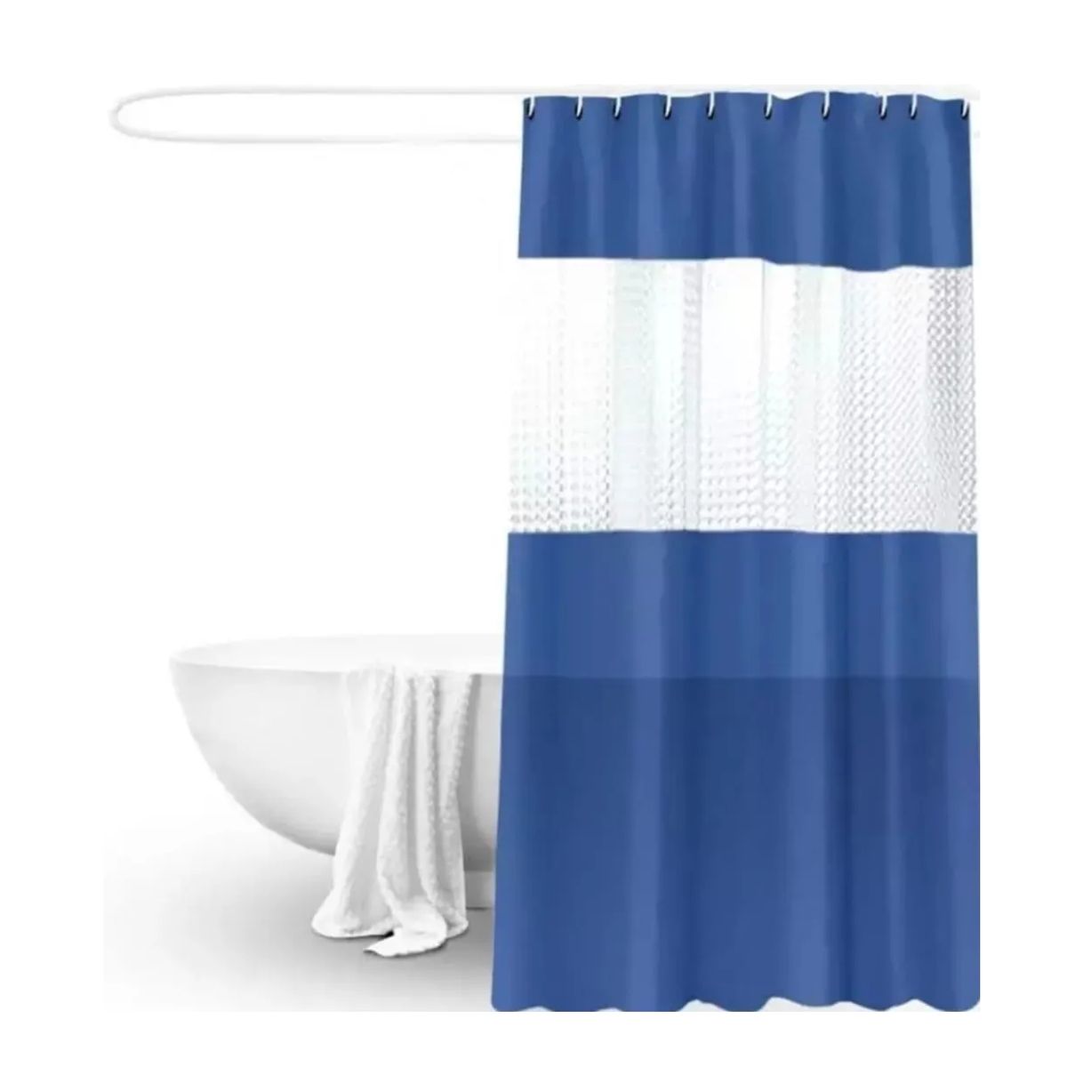 CARIBEE - Cortina Ducha Baño 180x200 Decoración Azul