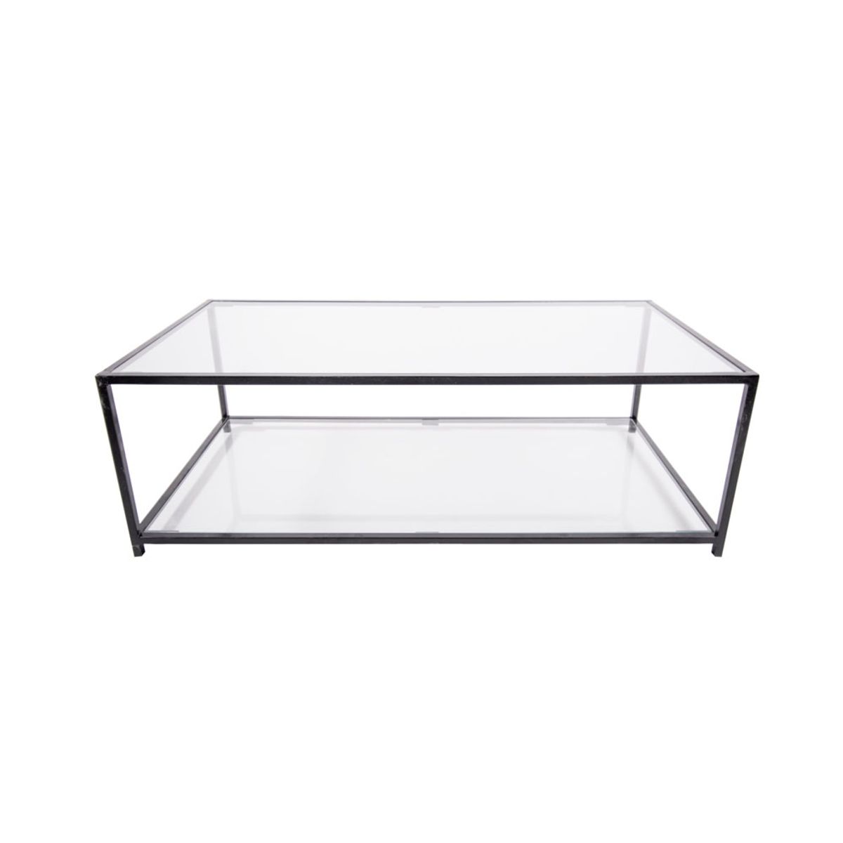 GENERICO - MESA DE CENTRO RECTANGULAR 100 NEGRA TIENDAKALLFU DOS NIVELES GLASS