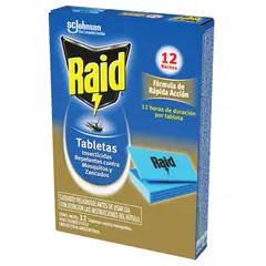 RAID - Eléctrico Tabletas Mosquitos Y Zancudos Recarga 12un