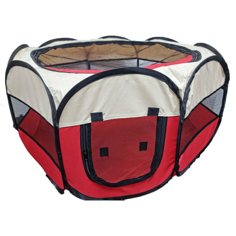 GENERICO - Corral Para Mascotas Perros Gatos Portátil Talla L Rojo