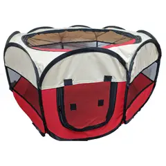 GENERICO - Corral Para Mascotas Perros Gatos Portátil Talla L Rojo