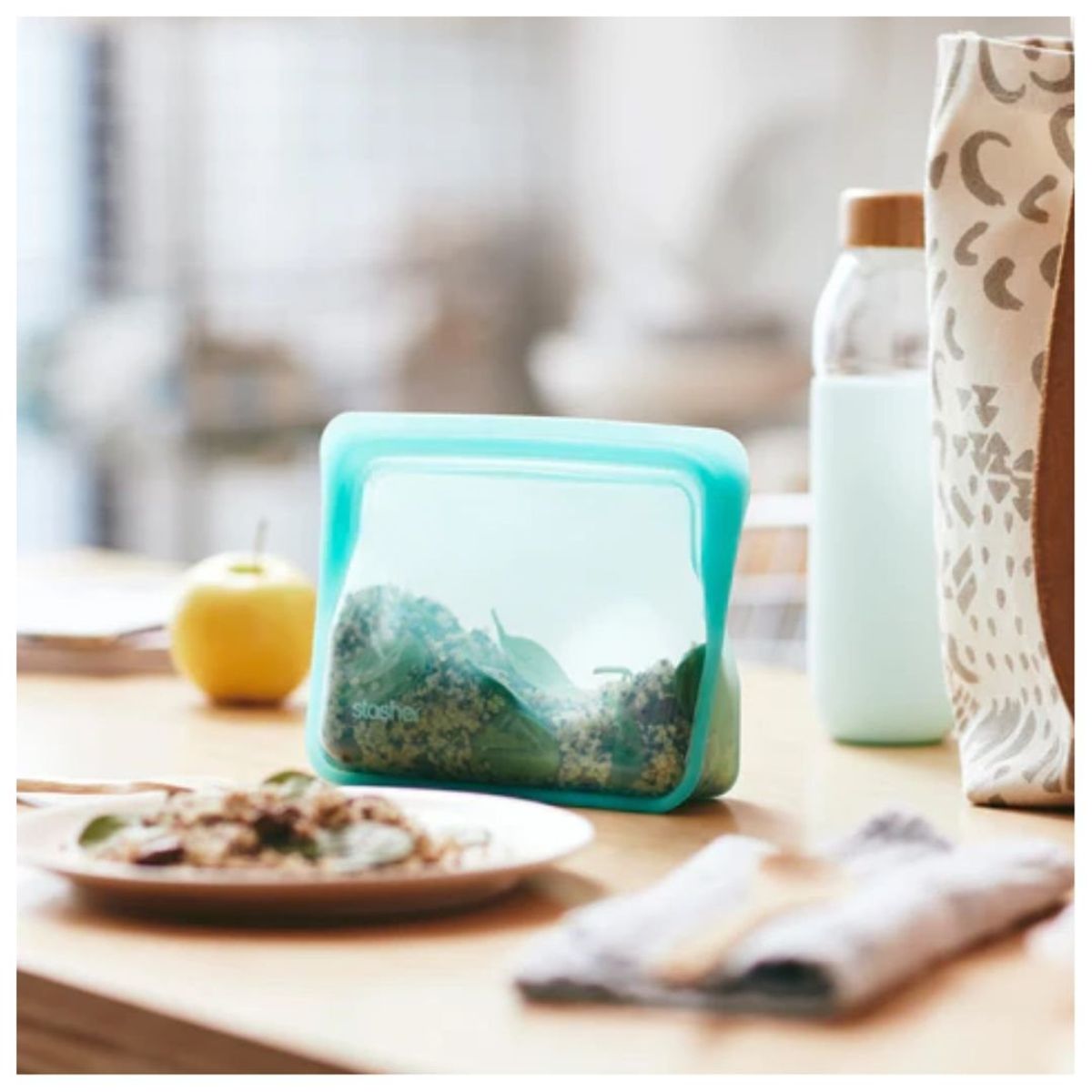 STASHER - Bolsa Stasher de silicona Stand Up Mini Aqua