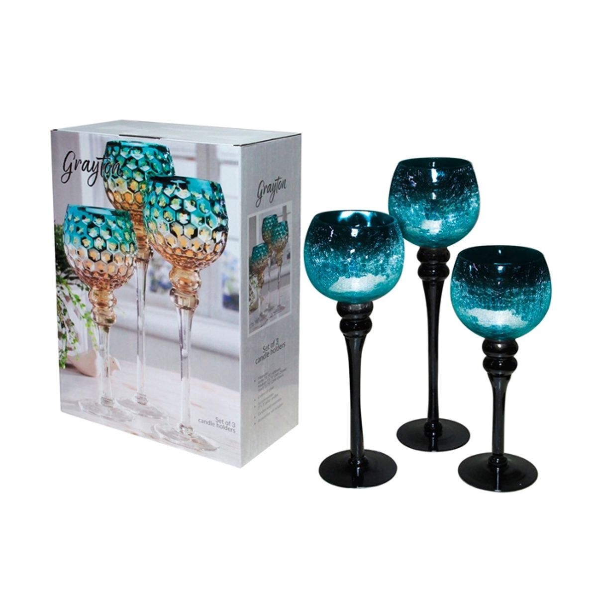 MSA MUEBLES SANTA ANA - JUEGO 3 COPAS CANDELABRO CALIPSO