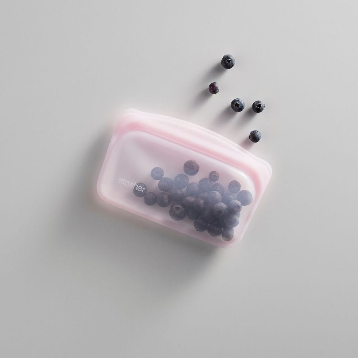 STASHER - Bolsa de silicona para snack stasher Rosado