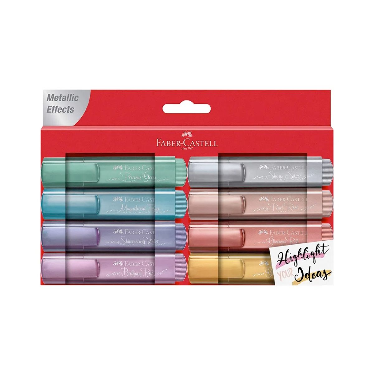 FABER-CASTELL - Destacador Faber Castell Metallic 8uni