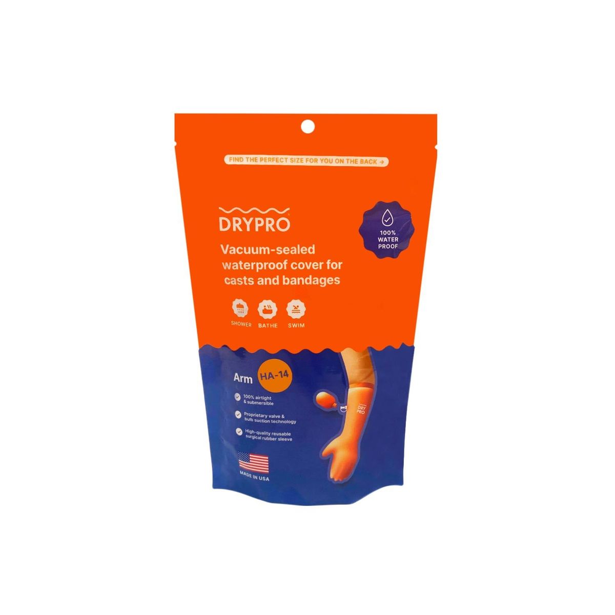 DRYPRO - Protector De Yeso Inflable Brazo Corto Talla L DRYPRO