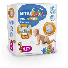 EMUBABY - Pañal Pants Premium - Pull Up - Talla G - 22 Uds.