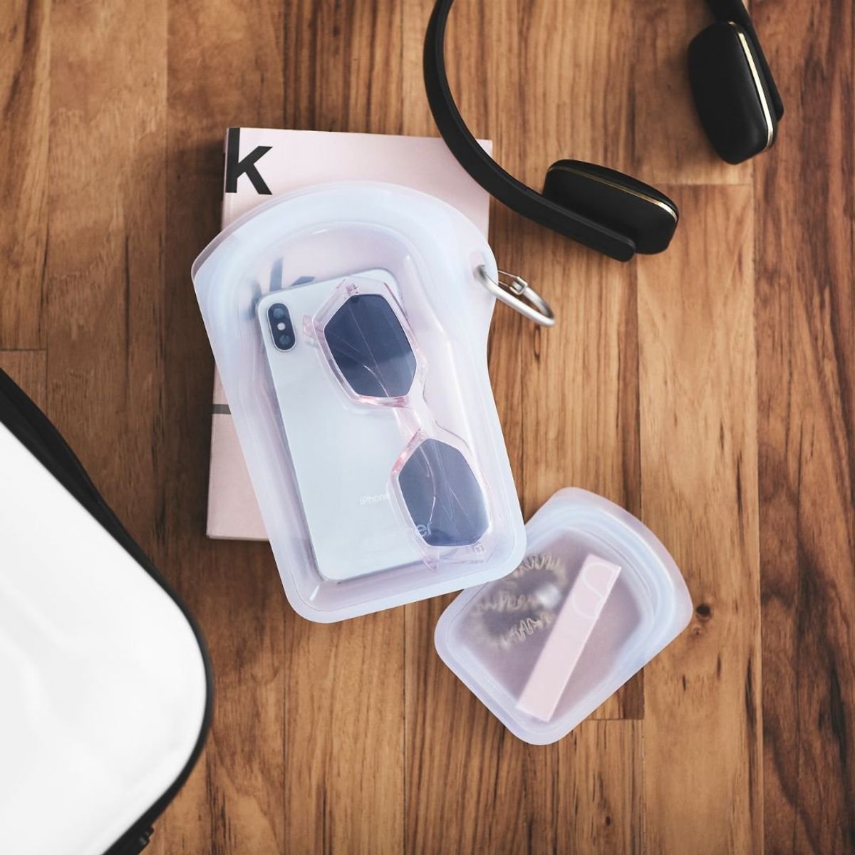 STASHER - Bolsa de silicona GO stasher Rosado