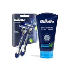 GILLETTE - Pack Afeitado Cuerpo Máquina Desechable X 2ud+crema