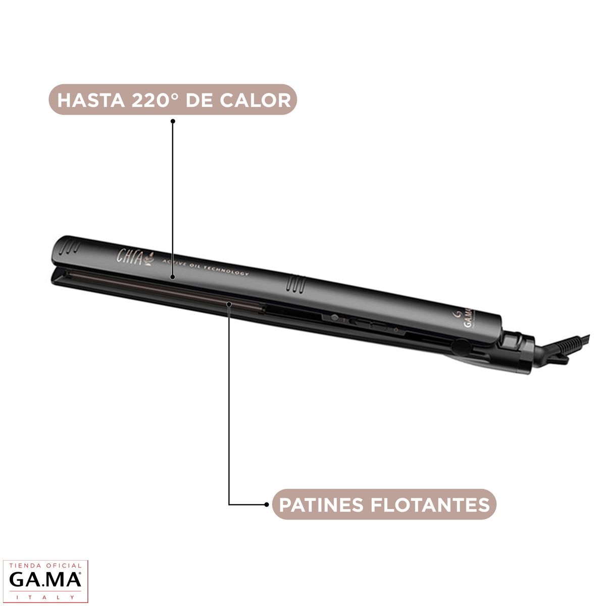 GAMA - Plancha Alisadora Gama Elegance Chía Active Oil Technology