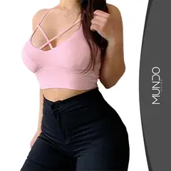 MUNDO INSUMO - Polera Crop Top De Mujer Tirantes
