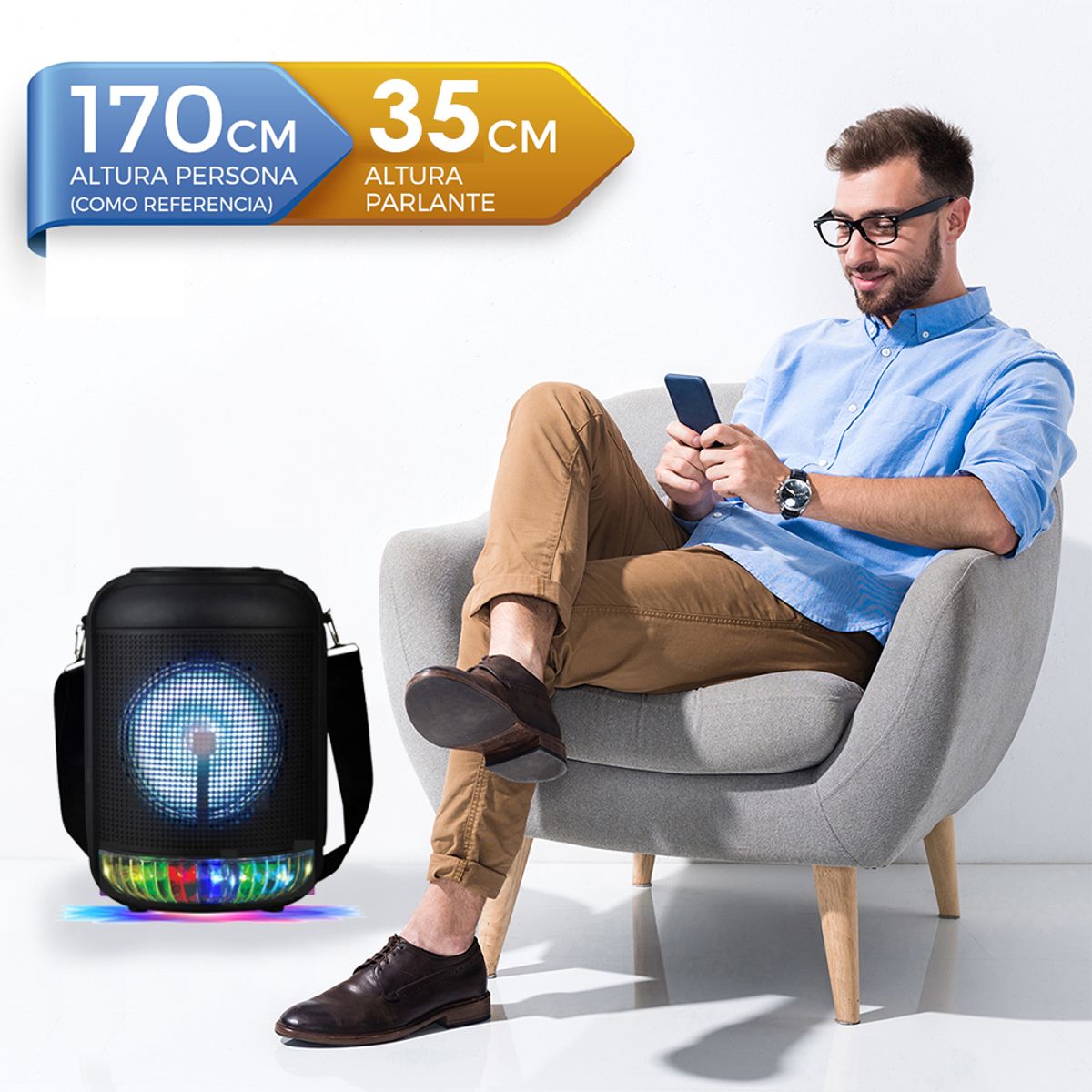 MASTER G - Parlante Karaoke Bluetooth Rocket Plus + Micrófono 8