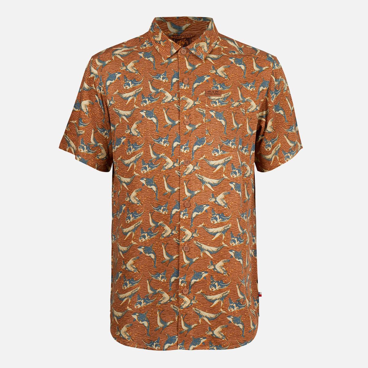 HAKA HONU - Camisa Hombre Anameizon Full Print Canela Haka Honu