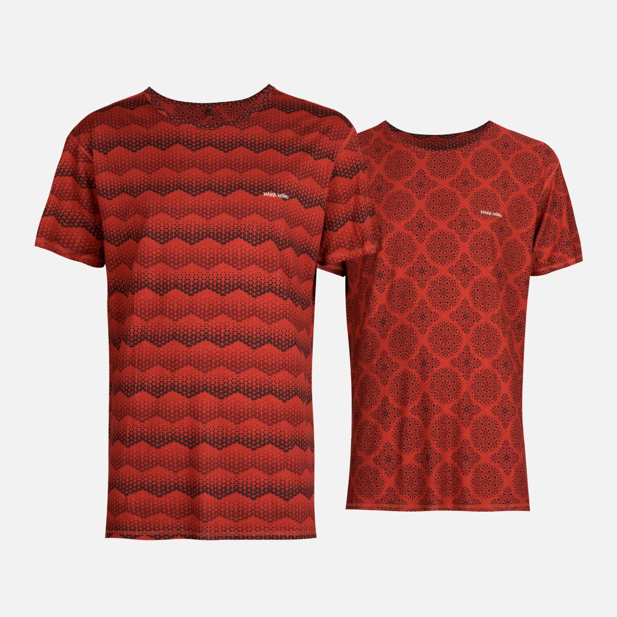 HAKA HONU - Polera Hombre Bi-Curioso Print Terracota Haka Honu