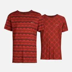 HAKA HONU - Polera Hombre Bi-Curioso Print Terracota