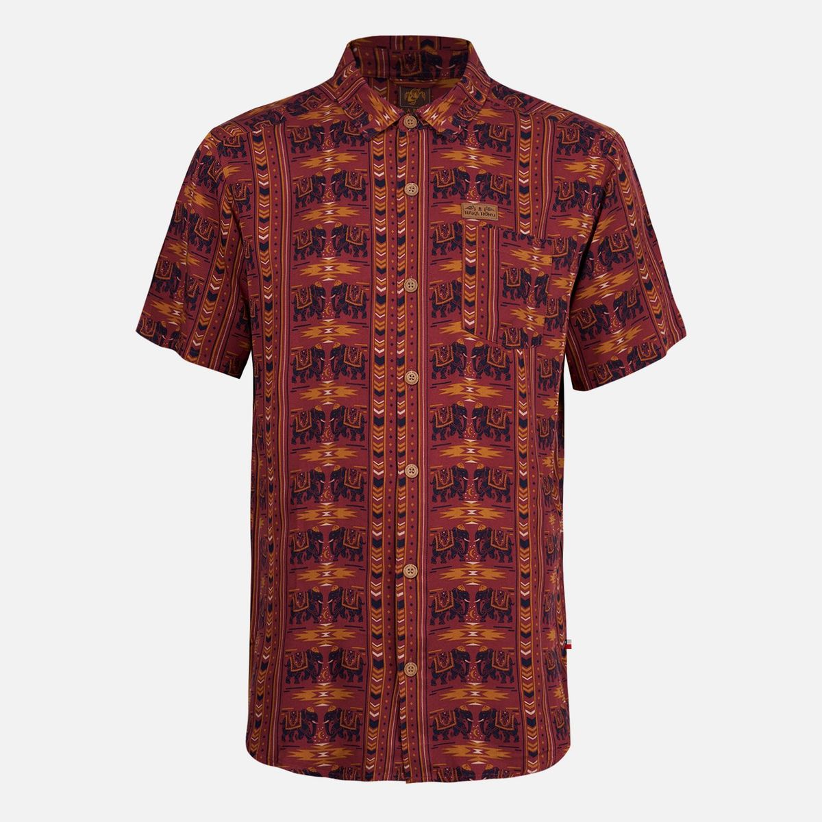 HAKA HONU - Camisa Hombre Good Karma Full Print Ladrillo Haka Honu