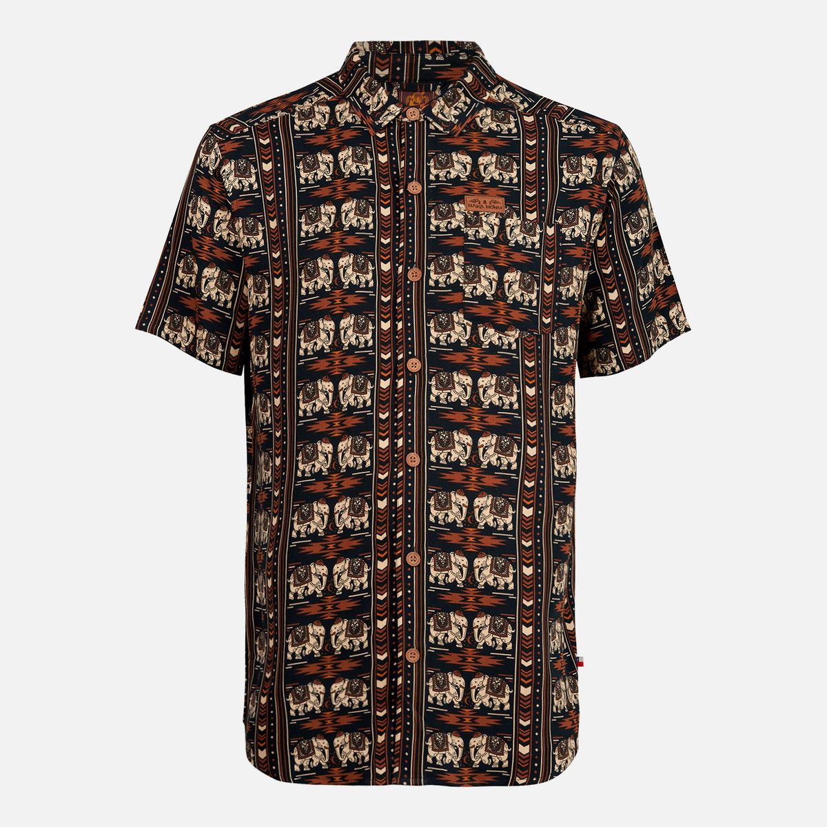 HAKA HONU - Camisa Hombre Good Karma Full Print Negro Haka Honu