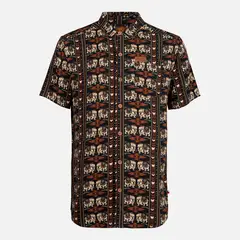 HAKA HONU - Camisa Hombre Good Karma Full Print Negro