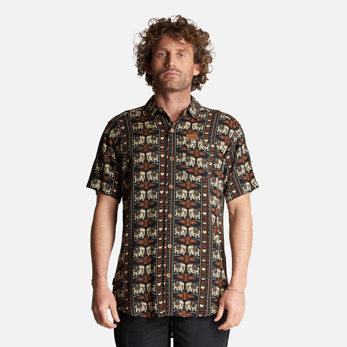 HAKA HONU - Camisa Hombre Good Karma Full Print Negro Haka Honu
