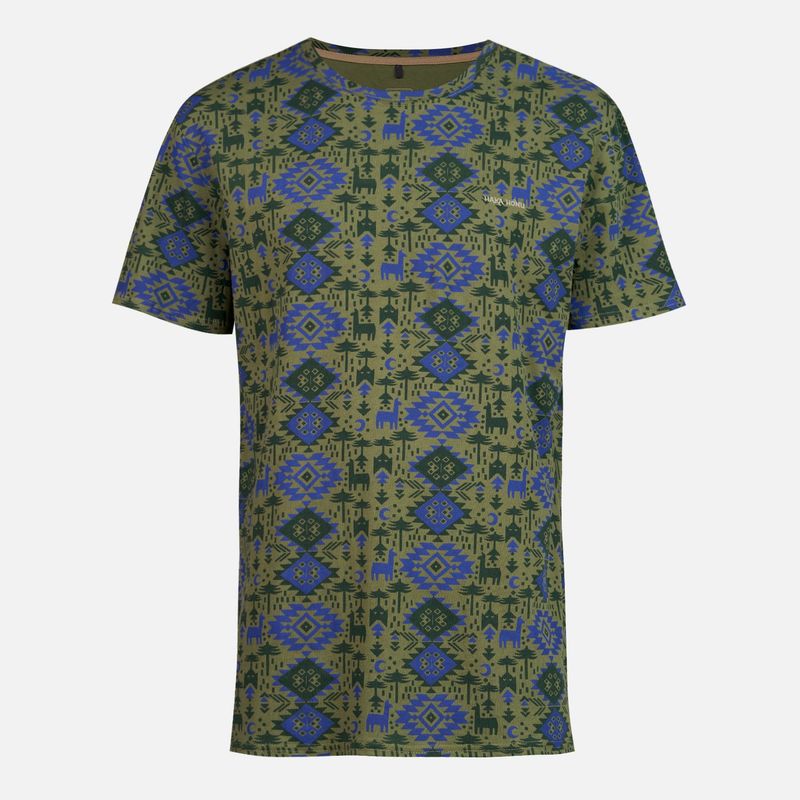 HAKA HONU - Polera Hombre Llámalo Print Verde Haka Honu
