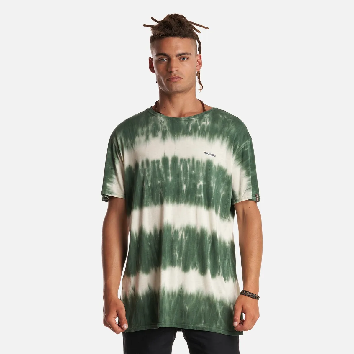 HAKA HONU - Polera Hombre Mamboo Verde Grisaceo Haka Honu